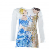 Блуза за момиче с дълъг ръкав и щампа от филма Пепеляшка Benetton 26427 