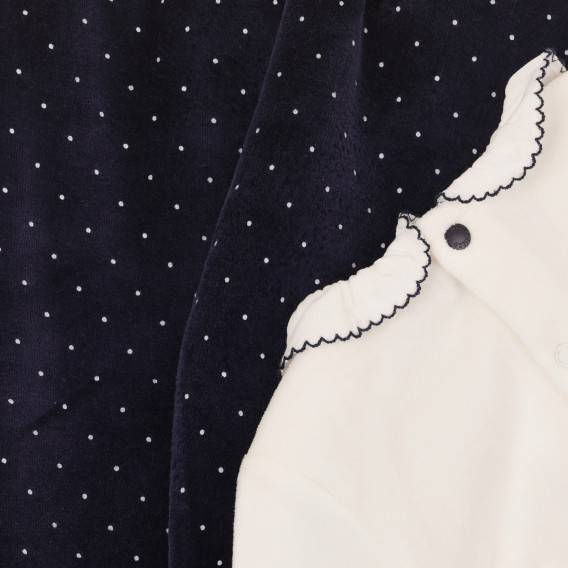 Комплект блуза и ританки за бебе в бяло и синьо Chicco 264461 4