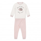 Пижама с принт на таралеж в бяло и розово Chicco 264506 