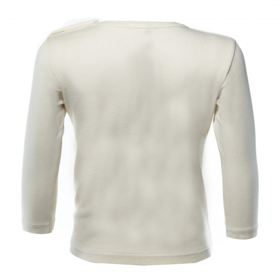 Памучна блуза с дълъг ръкав за момче бяла Benetton 26455 2