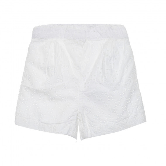 Памучни къси панталони с флорален принт за бебе, бели Chicco 265009 