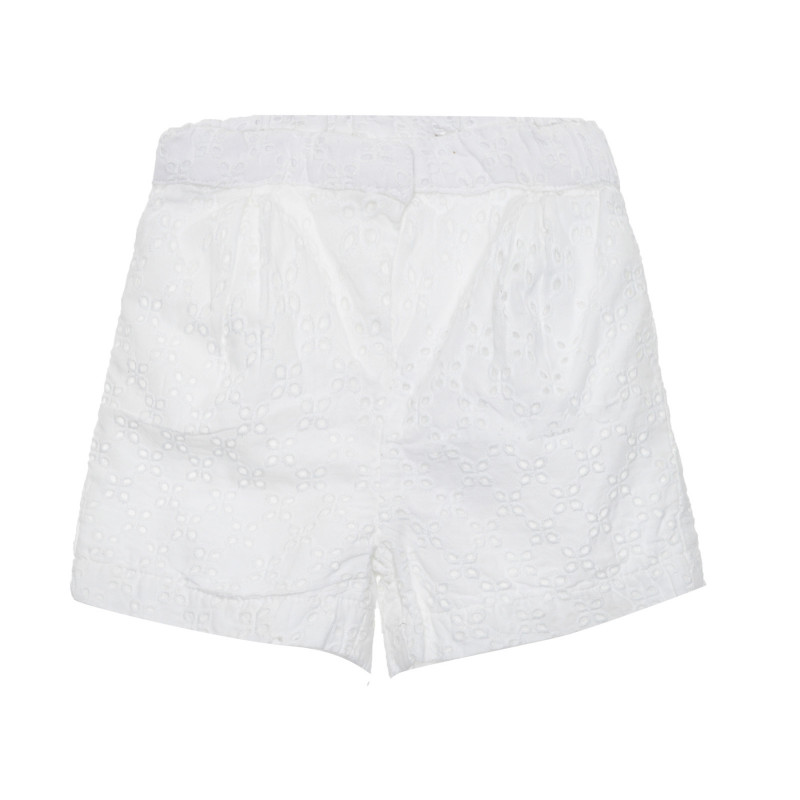 Памучни къси панталони с флорален принт за бебе, бели  265009