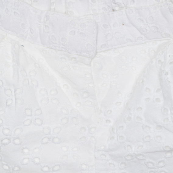 Памучни къси панталони с флорален принт за бебе, бели Chicco 265010 2