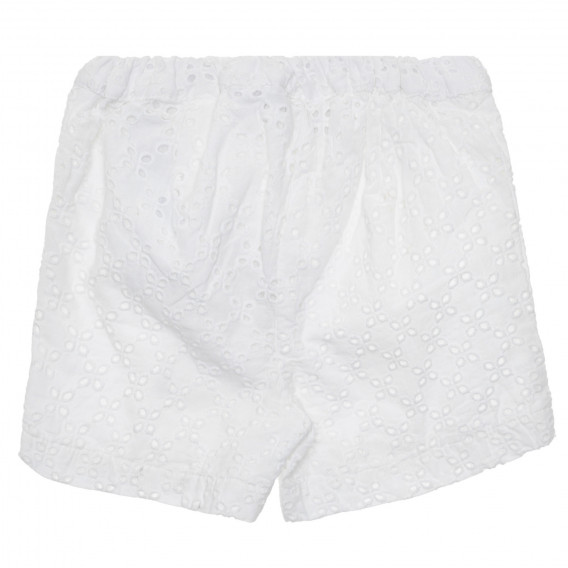 Памучни къси панталони с флорален принт за бебе, бели Chicco 265012 4