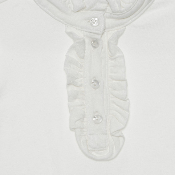 Памучна блуза с дълъг ръкав за момиче бяла Creazioni Bici 265185 2