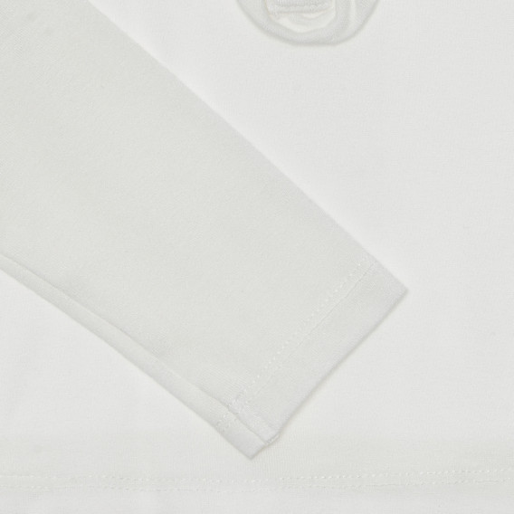 Памучна блуза с дълъг ръкав за момиче бяла Creazioni Bici 265186 3