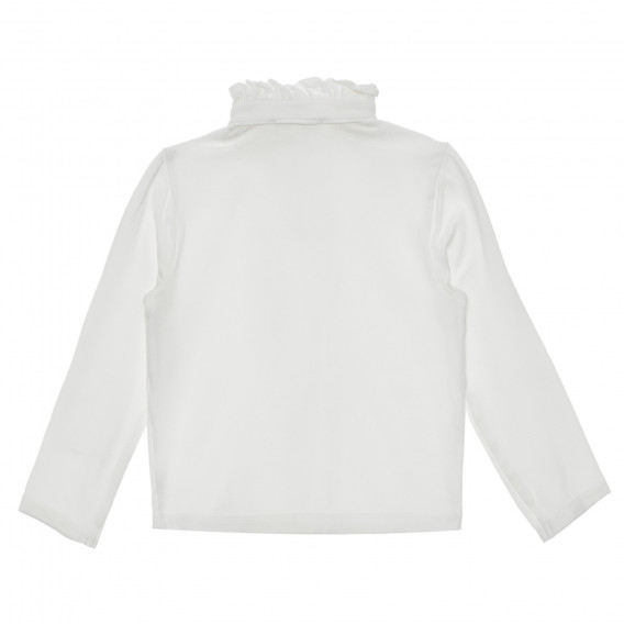 Памучна блуза с дълъг ръкав за момиче бяла Creazioni Bici 265187 4