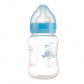 Полипропиленово шише за хранене с широко гърло Little Angel с биберон 2 капки, 3+ месеца, 250 мл, синьо ZIZITO 265208 2