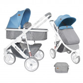 Детска количка CALIBRA3 2in1 с кош за новородено Grey&Blue за момче Lorelli 265223 