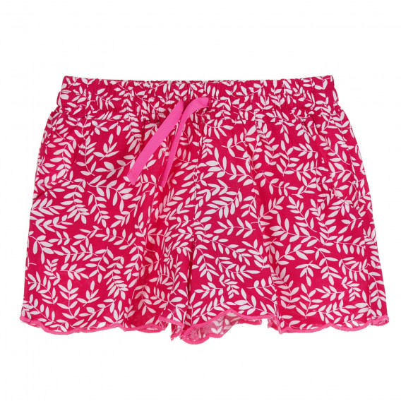 Къс панталон с флорален принт, розов цвят Benetton 265288 