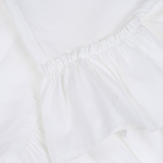 Блуза с къс ръкав и копчета, бяла Benetton 265477 3