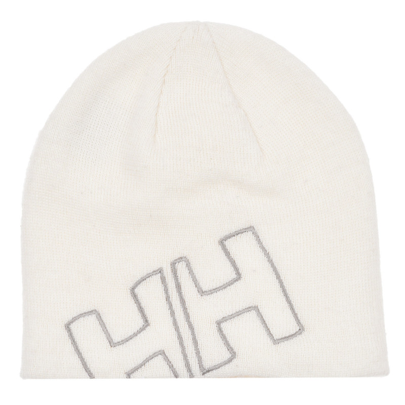 Плетена шапка с логото на бранда, бяла  265836
