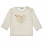 Памучна блуза с щампа на сърце за бебе, бежова MEXX 266169 