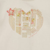Памучна блуза с щампа на сърце за бебе, бежова MEXX 266170 2