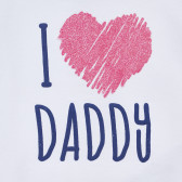 Памучна тениска I LOVE DADDY за бебе, бяла Chicco 266352 2