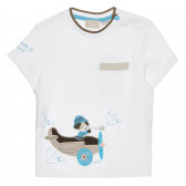 Памучна тениска за бебе , бяла Chicco 266359 
