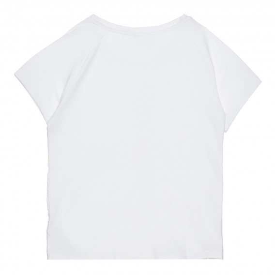 Памучна тениска с бродерия, бяла Chicco 266366 4