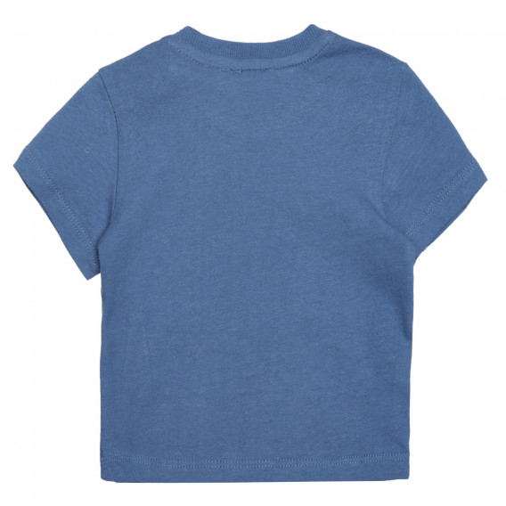Памучна тениска HAPPY TO TRAVEL за бебе, синя Chicco 266386 4