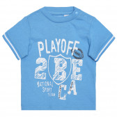 Памучна тениска PLAY OFF за бебе , синя Chicco 266387 