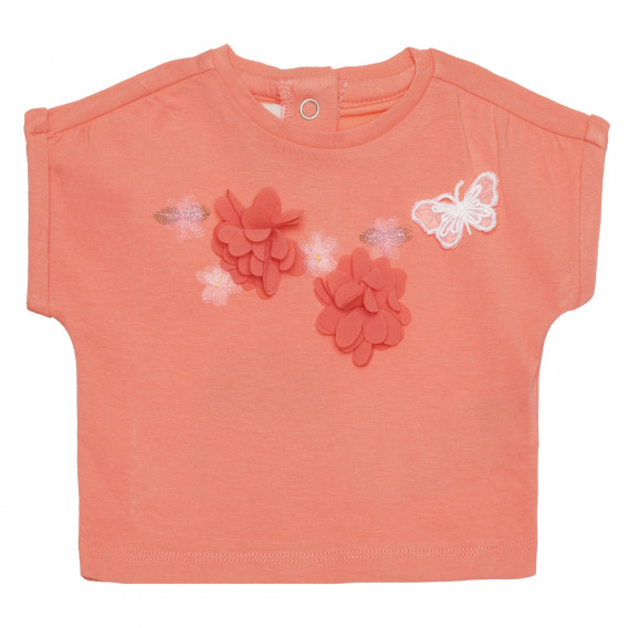 Памучна тениска с пеперуда, розова Chicco 266399 