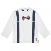 Памучна блуза с интересен дизайн за бебе , бяла Chicco 266426 