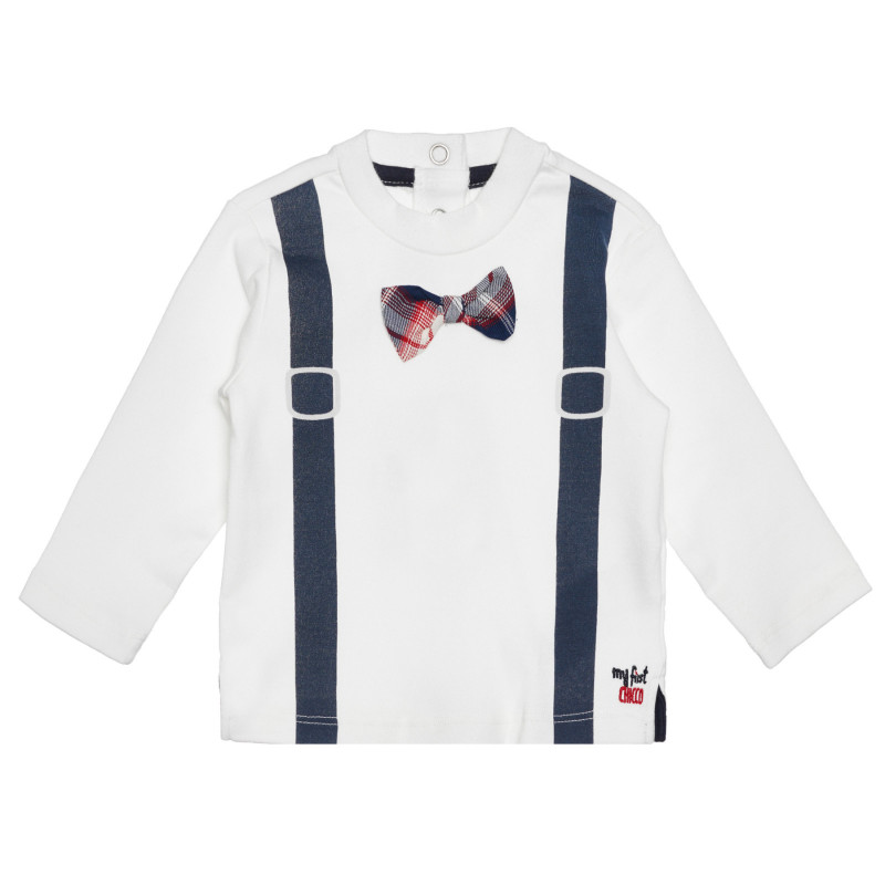 Памучна блуза с интересен дизайн за бебе , бяла  266426