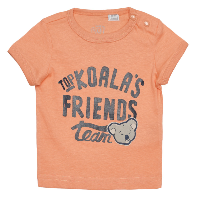 Памучна тениска TO KOALA'S FRIENDS за бебе, оранжева  266438