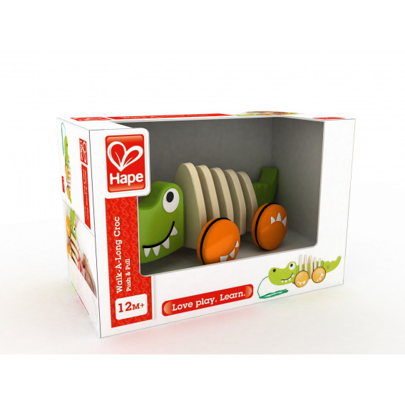 Дървена играчка за дърпане - Крокодил HAPE 266521 