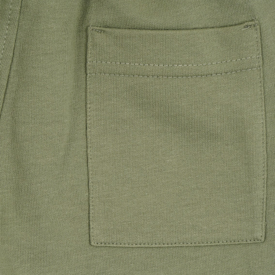 Памучен къс панталон с щампа за бебе, зелен Benetton 266604 3