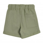 Памучен къс панталон с щампа за бебе, зелен Benetton 266605 4