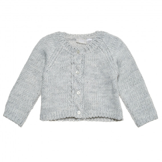 Плетена жилетка с блестящи нишки за бебе, сива Chicco 266665 