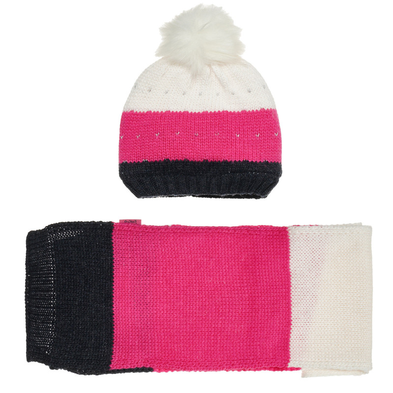 Комплект шал и шапка за бебе, многоцветен  266684