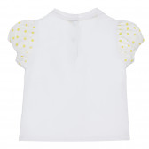 Памучна тениска с мече за бебе в бяло и жълто Chicco 266826 4