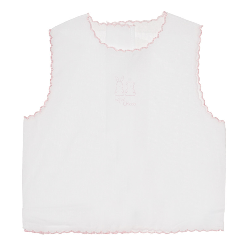 Памучна риза за бебе в бяло и розово  266945
