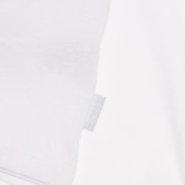 Памучна тениска с яка за бебе в бяло и синьо Chicco 267014 3