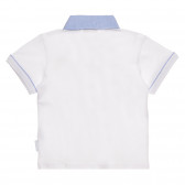 Памучна тениска с яка за бебе в бяло и синьо Chicco 267015 4