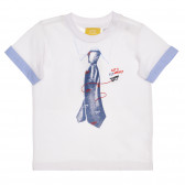 Памучна тениска с интересен дизайн за бебе, бяла Chicco 267028 