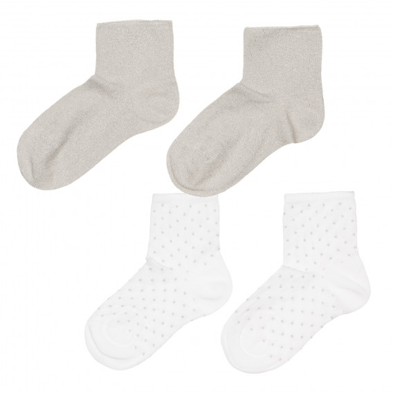Памучен комплект от два чифта чорапи с блестящи нишки Chicco 267048 
