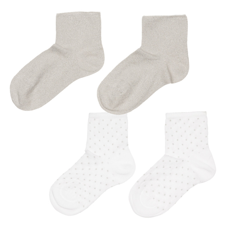 Памучен комплект от два чифта чорапи с блестящи нишки  267048