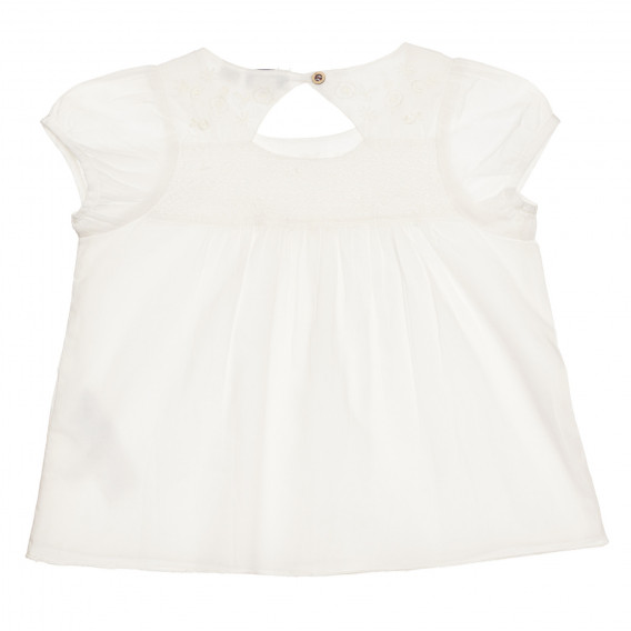 Памучна блуза с къс ръкав и бродерия, бяла Chicco 267055 4