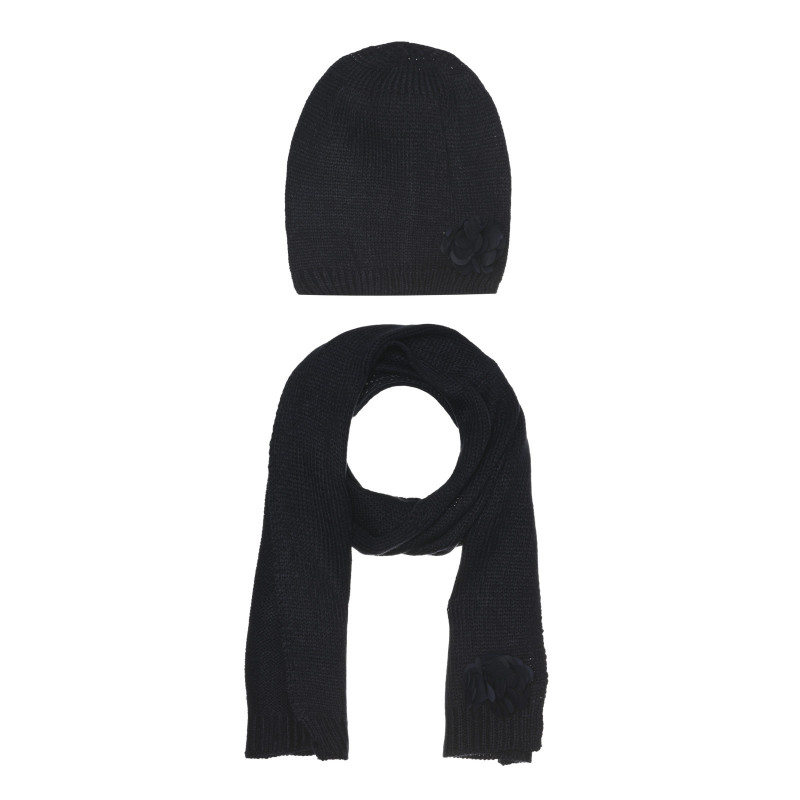 Комплект шал и шапка, тъмносини  267088