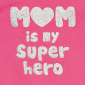 Памучна тениска MOM IS MY SUPERHERO, розова Chicco 267127 2