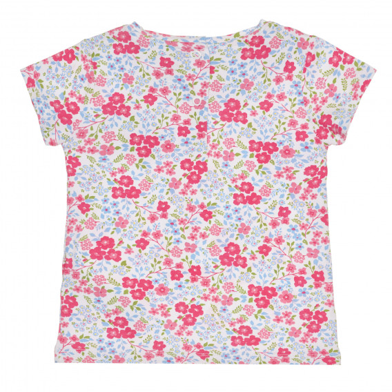 Памучна тениска с флорални мотиви за бебе Chicco 267137 4