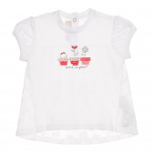 Памучна тениска с декорация за бебе, бяла Chicco 267163 