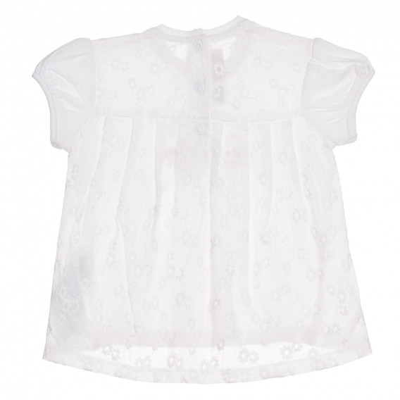 Памучна тениска с декорация за бебе, бяла Chicco 267166 4