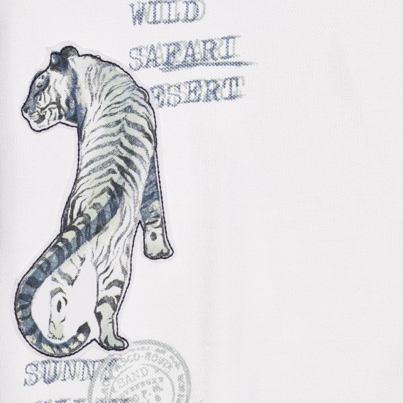 Памучна тениска с тигър, бяла Chicco 267229 2
