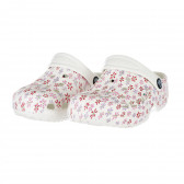 Гумени чехли с принт на розови цветя за бебе, бели 2Surf 267661 