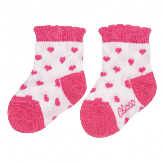 Чорапи на сърца за бебе, бели Chicco 267814 