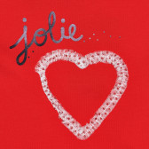 Памучна тениска със сърце за бебе, червена Chicco 267836 3
