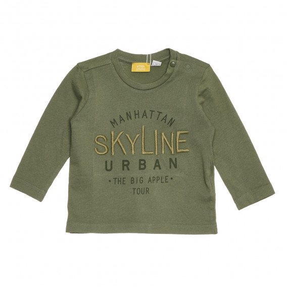 Памучна тениска SKYLINE за бебе, зелена Chicco 267845 